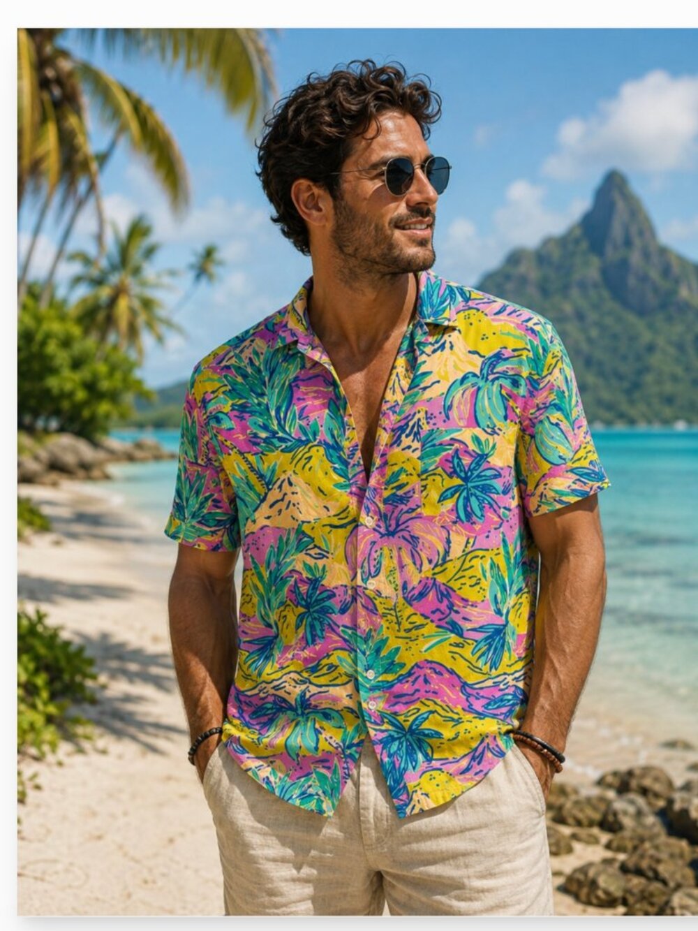 CHUBBIES The Nutter Tropical Palm Leaf Short Sleeve Shirt Medium
